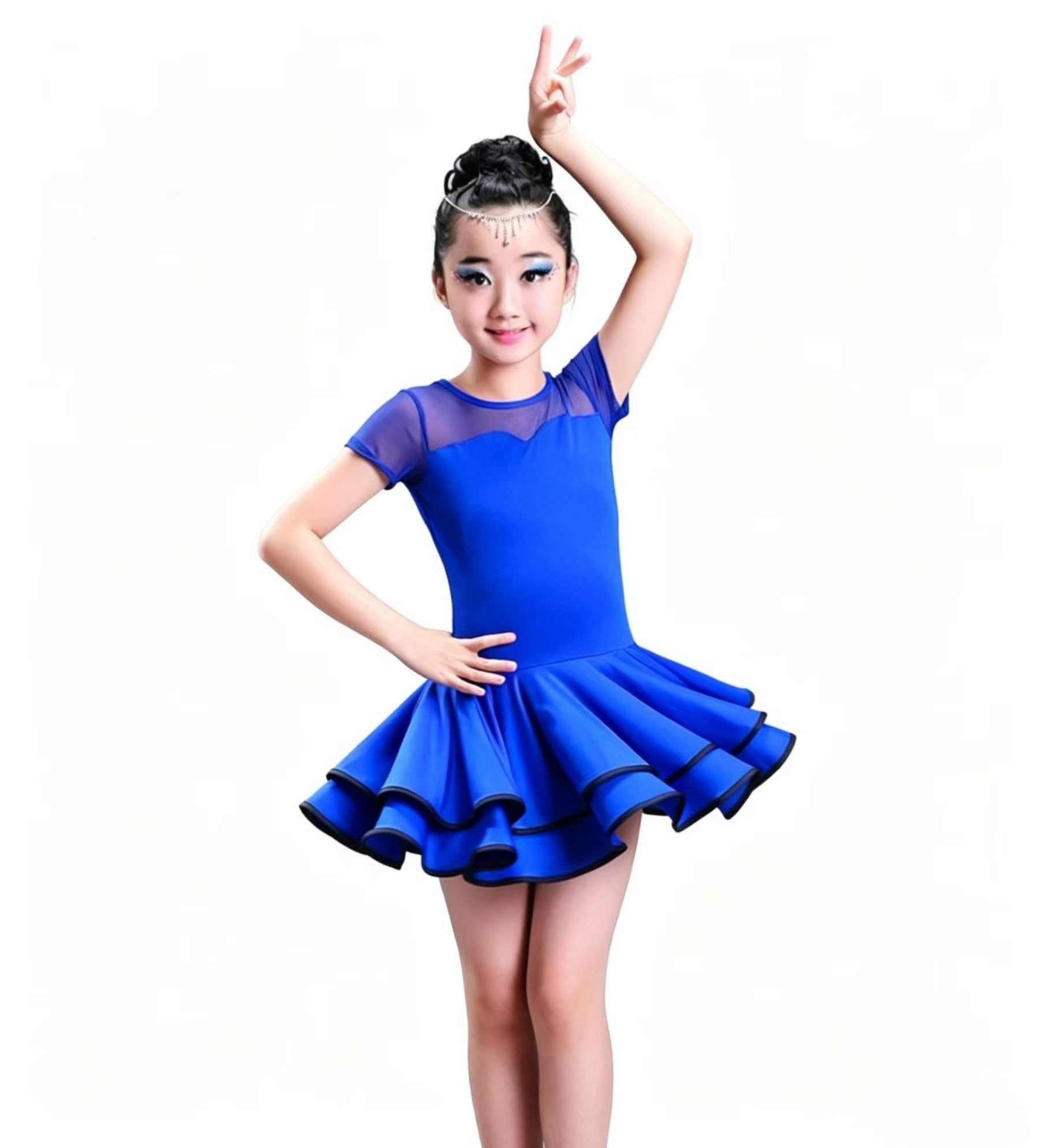 Vestito da Ballo Latino Ragazza Abbigliamento Danza da Sala - Gonna Svasata per Bambini Performance Cha Cha