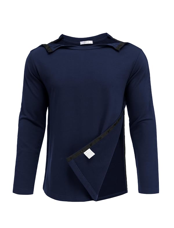 Deyeek Post Shoulder Surgery Recovery Shirts for Men Chemo Port Access Top Snap Full Tear Away Long Sleeve by Deyeek - Image 7