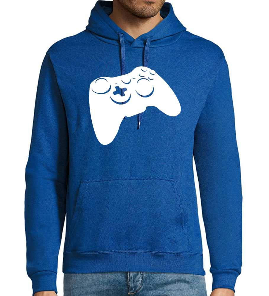 Gaming Controller X - Sudadera con capucha para hombre, Azul Royal., XXXL