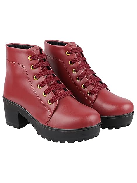 Do Bhai Womens/Girls Platform Heeled Classic Solid Boots