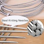 6Pcs Aiguilles circulaires, 32Inch(80cm) Kit d'aiguilles de crochet en acier inoxydable pour tout projet de fil de tissage (3mm, 4mm, 5mm, 6mm, 7mm, 8mm)
