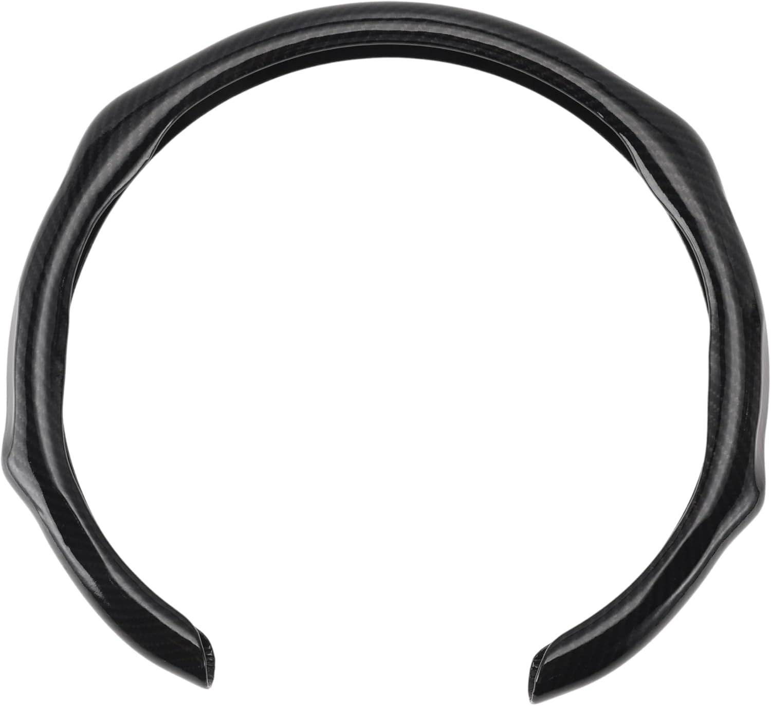 Synthetic Fiber Steering Wheel Cover ABS Car Steering Wheel Protector 14.96" Black Carbon Fiber Texture 1 Pc