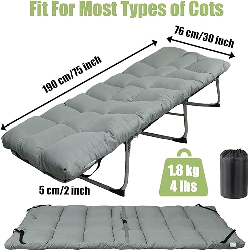 Miniatura 4 de Tuphen Protector de colchón de cuna para camping, cubrecolchón de cuna, colchón de campamento, almohadilla para dormir de 75 x 30 pulgadas,