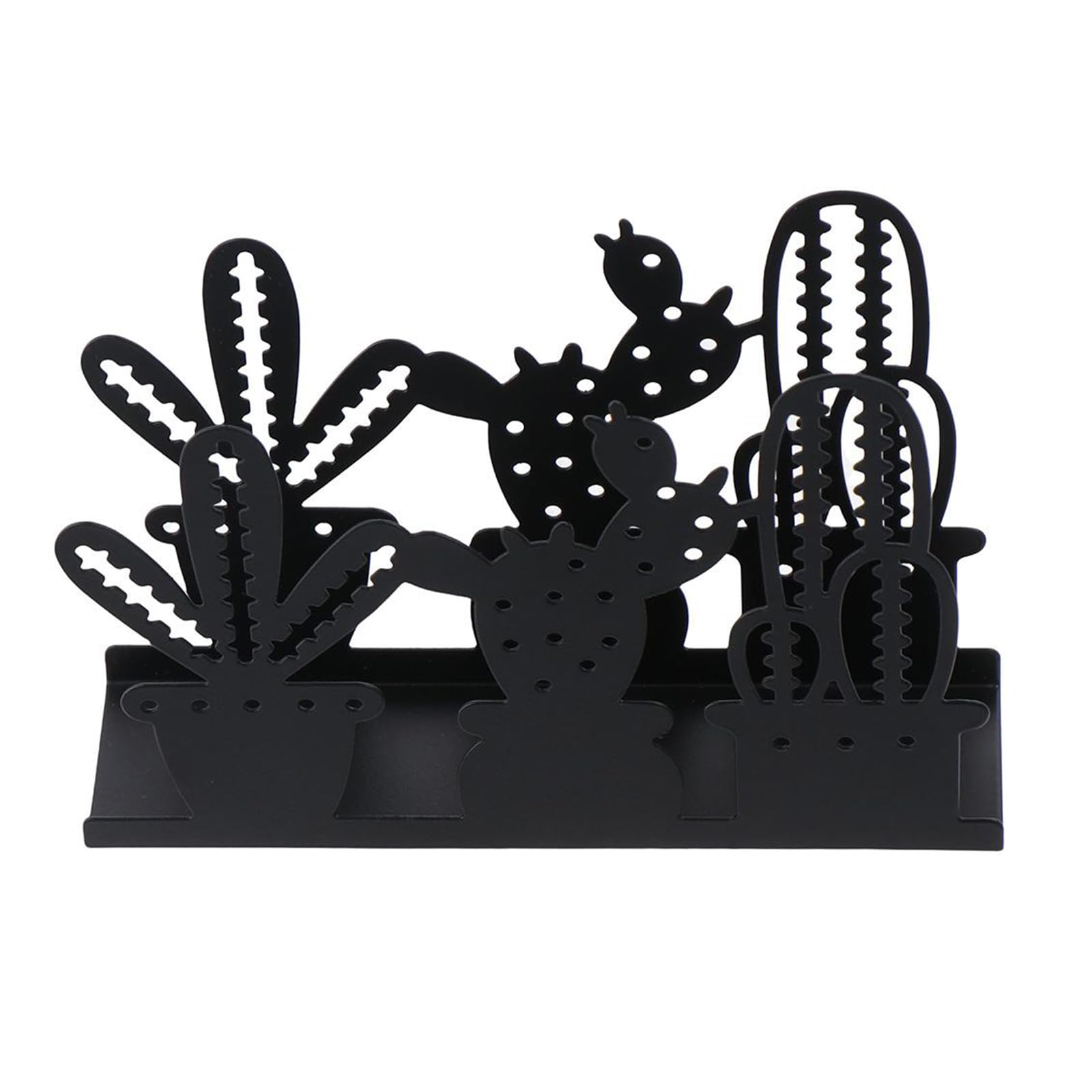 hobbyme Cactus Theme Napkin Holders for Table, Farmhouse Kitchen Cocktail Dining Paper Napkin Holder, Stainless Steel Napkin Dispenser Holder,Black
