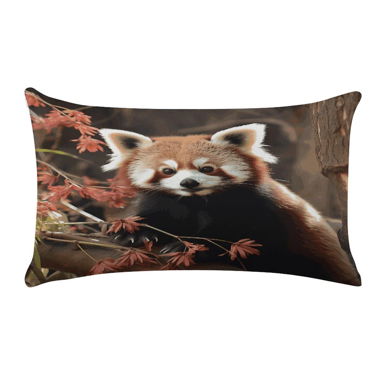 Red Pandas Pillow Case Decorative Rectangle Throw Pillow Cover Soft Plush Pillowcase Cozy Cushion Case Modern Pillow Sham Cushion Cover for Bedroom Sofa Couch 20 X 12 Inch