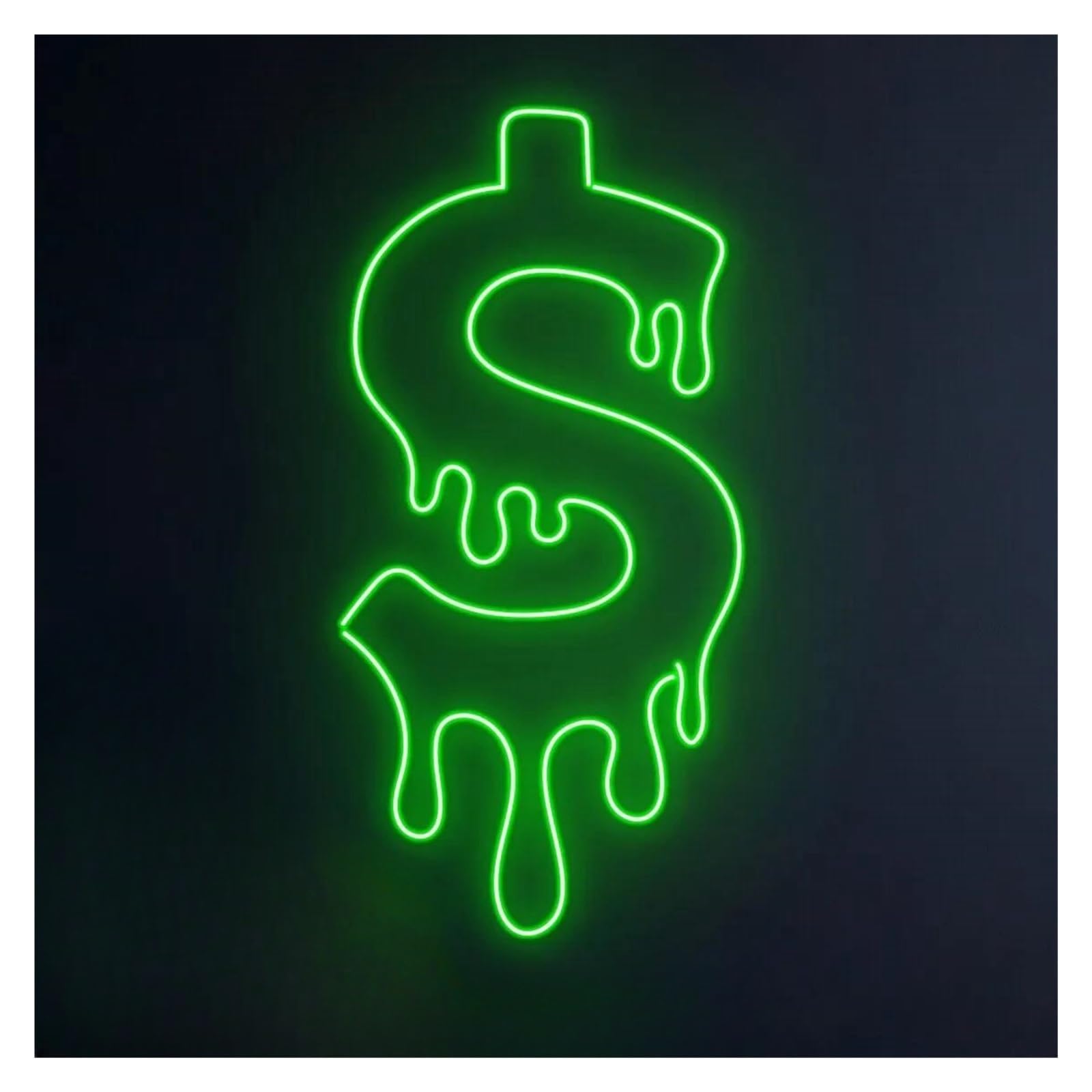 LEMST Signs Lamp Dripping Money Dollar Neon Lights Money Dollar Neon Signs Money Dollar Sign for Wall Hanging Decor(22cmx45cm)