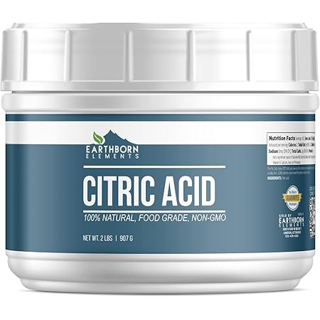 Earthborn Elements Citric Acid (2 lb), Food Safe, Preservative & Cleaner