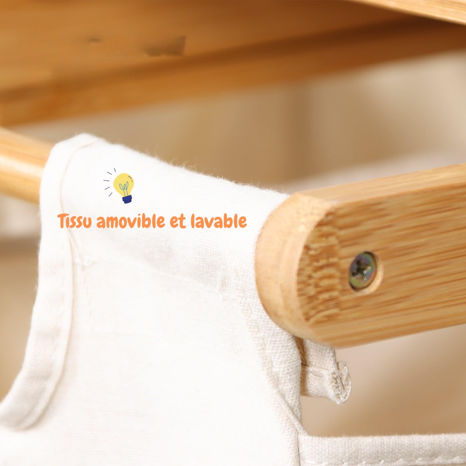 KARAT - Panier à Linge en Bambou - Bac à Linge Chambre Salle de Bain - Collecteur de Linge Sale - Trieur en Bois avec bac à Linge - Tri-Linge écologique - Dakota - 33P x 64L x 73H cm