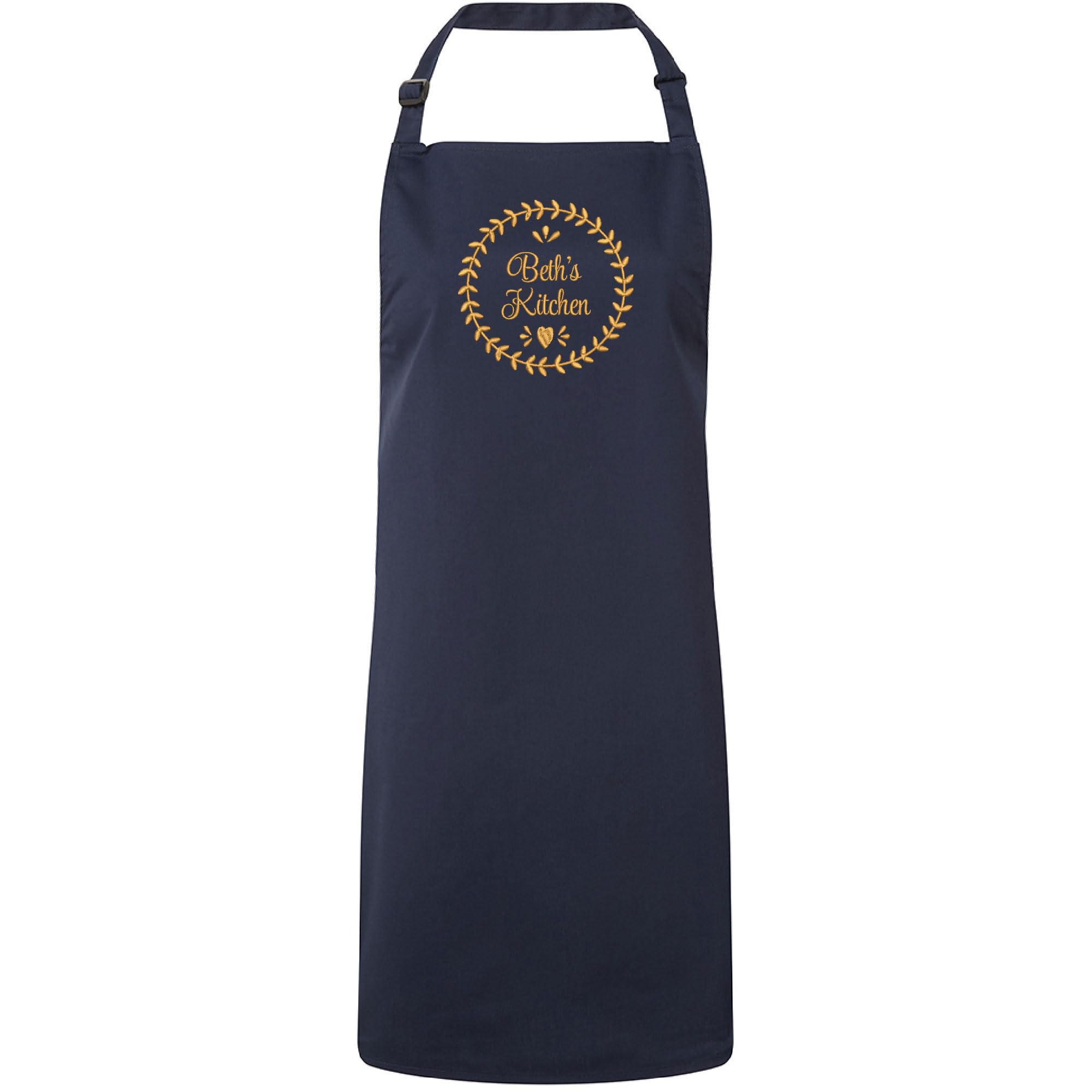 Personalised Embroidered Apron Ladies Apron/Baking Apron/kitchen Apron/Mother's Day Gift/Birthday Gift 15 Colours Avalable (Navy)