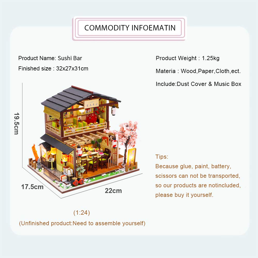 Cutebee DIY Poppenhuis Houten Poppenhuizen Miniatuur