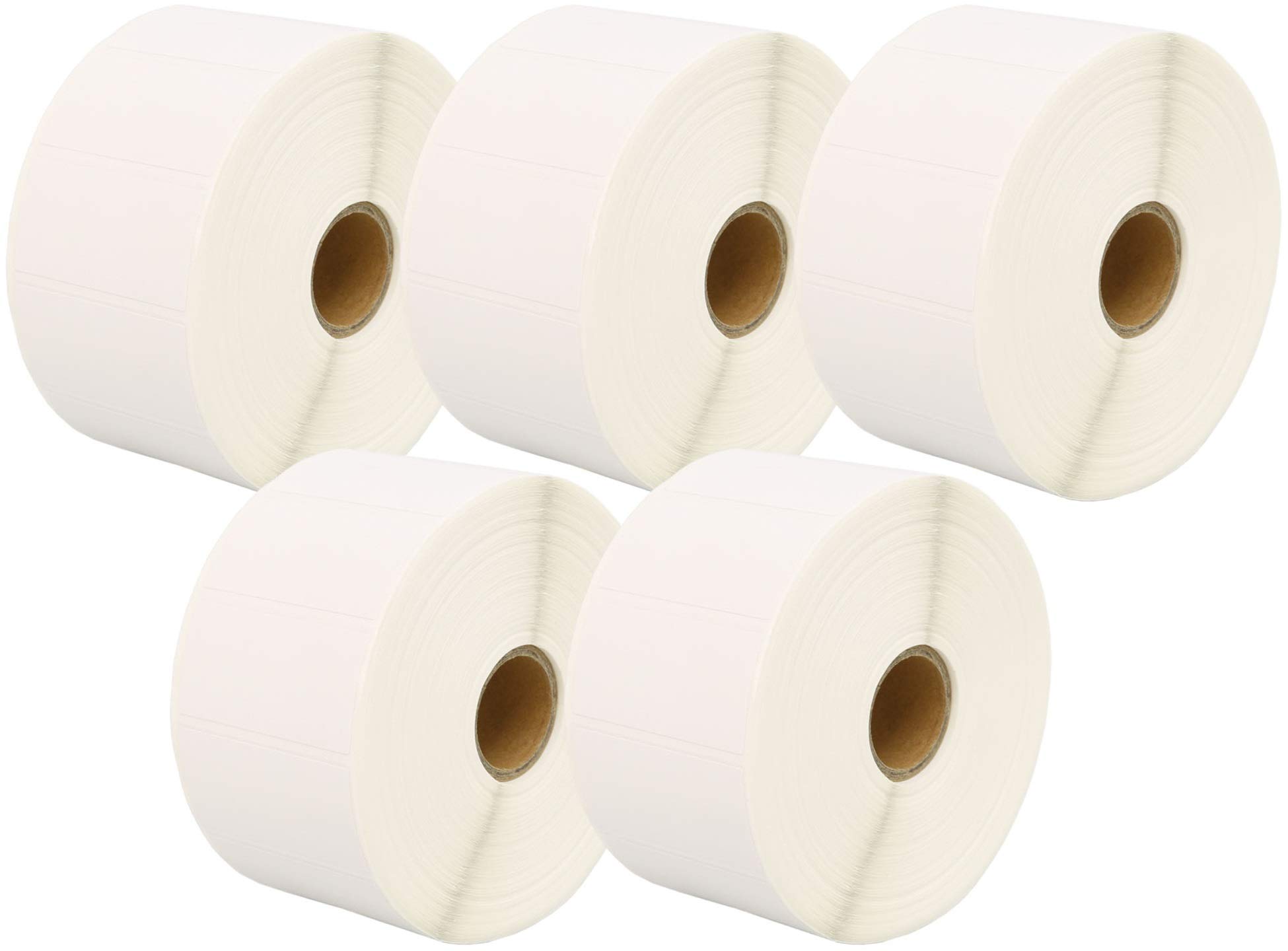 5,000 Compatible Zebra 50mm x 25mm White Direct Thermal Labels (1000 Labels per Roll) for Zebra Type Printers - Five Rolls