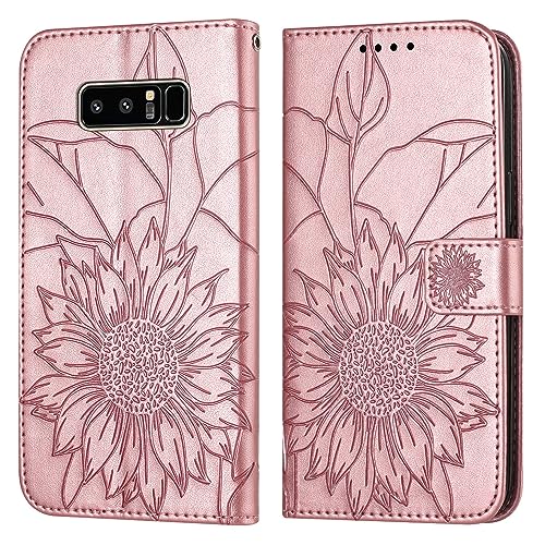 Housse de protection Samsung Note 8 rose pour femme active avec porte-cartes