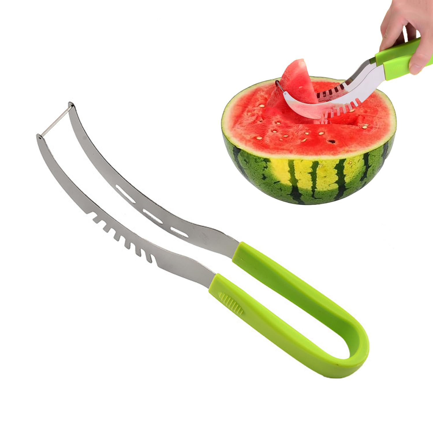Couteau Coupe-pastèque En Acier Inoxydable - Tranche Fruits Rapidement, 20 Cm, Sûr Et Facile à Nettoyer
