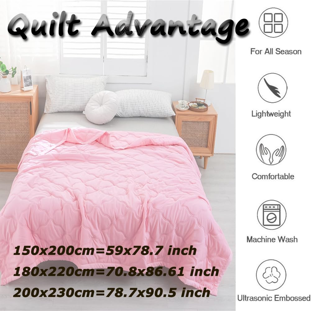 Highdi Edredon Été Microfibre Uni - Couette Légère Lavable 160x200cm Bleu Marine 2 Personnes