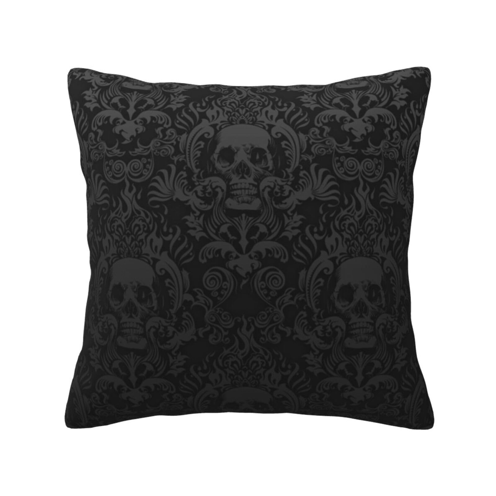FFSHKOWE gothic wallpaper skull Decorative Throw Pillow Cover Double-Sided Printed Cushion Cover for Sofa Couch Bed Chair 40 x 40cm