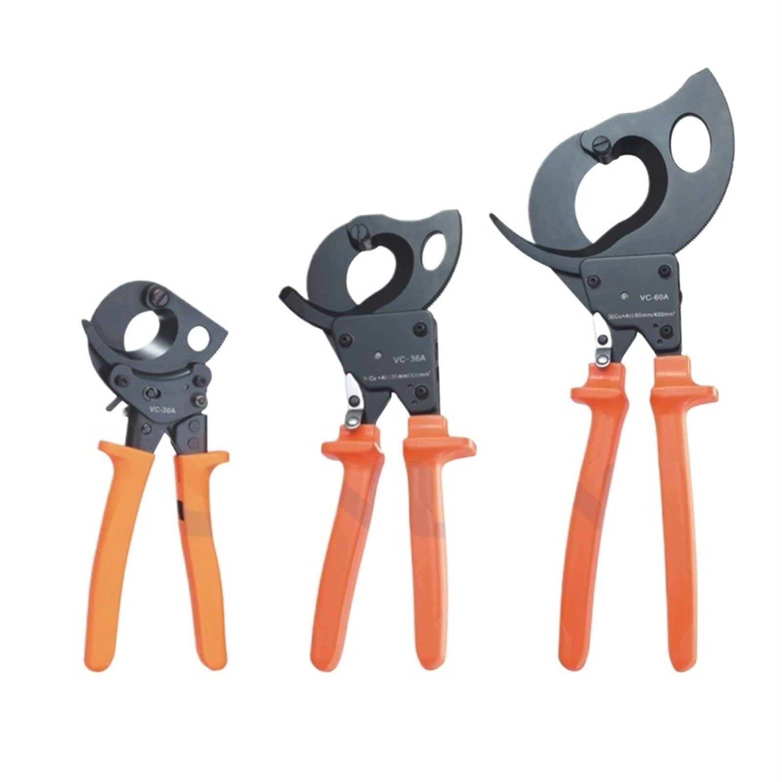 Ratchet Cable Cutter PLIER VC-30A,VC-36A,VC-60A Ratchet Cable Cutter Tools Cutting Capacity 3-Size 32mm-240mm 36mm-300mm 60mm-500mm for Copper Aluminum Armored(36A)