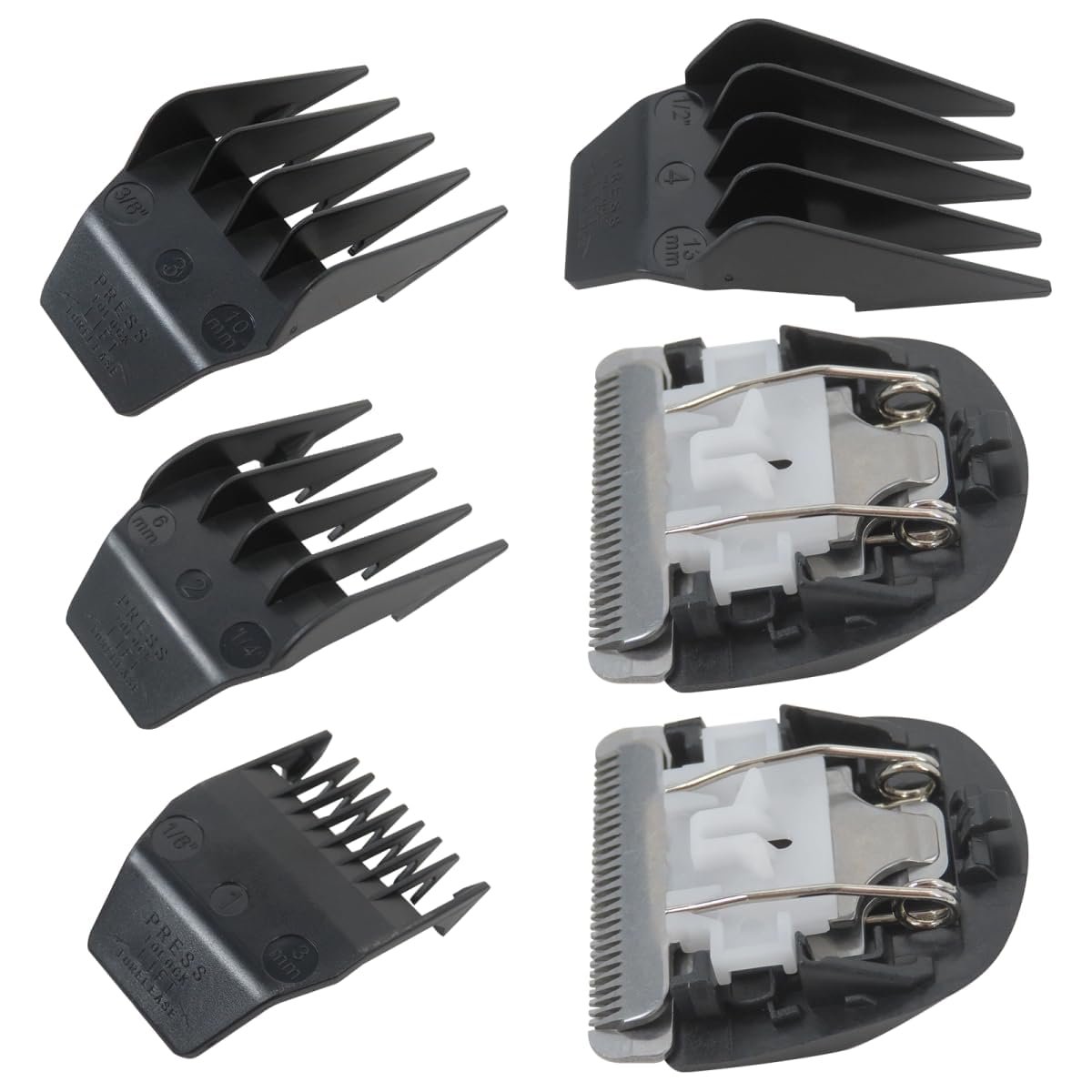 2 PCS Clipper/Trimmer Replacement Trimmer Blades #2068-300+4Pcs Comb Cutting Guides for Wahl Peanut Hair Clipper/Trimmer, Black