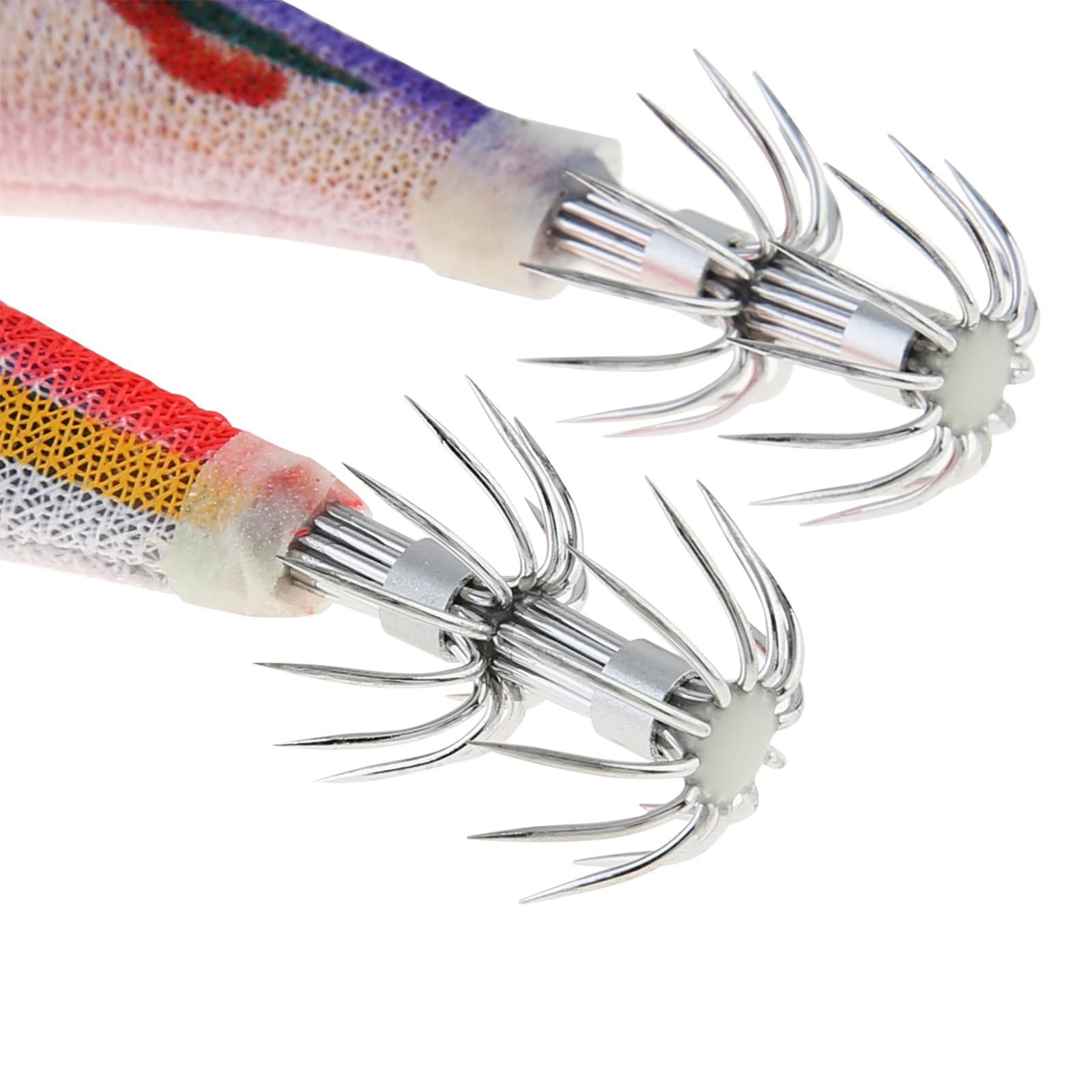 10 pezzi gamberetti illuminati calamaro Jig pesca di mare, calamaro polpo gamberetti esche (13.5cm 19g)