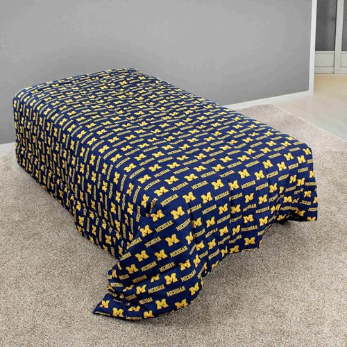 Image of College Covers Everything Comfy Michigan Wolverines Reversible Big Logo Soft and Colorful Comforter, Full