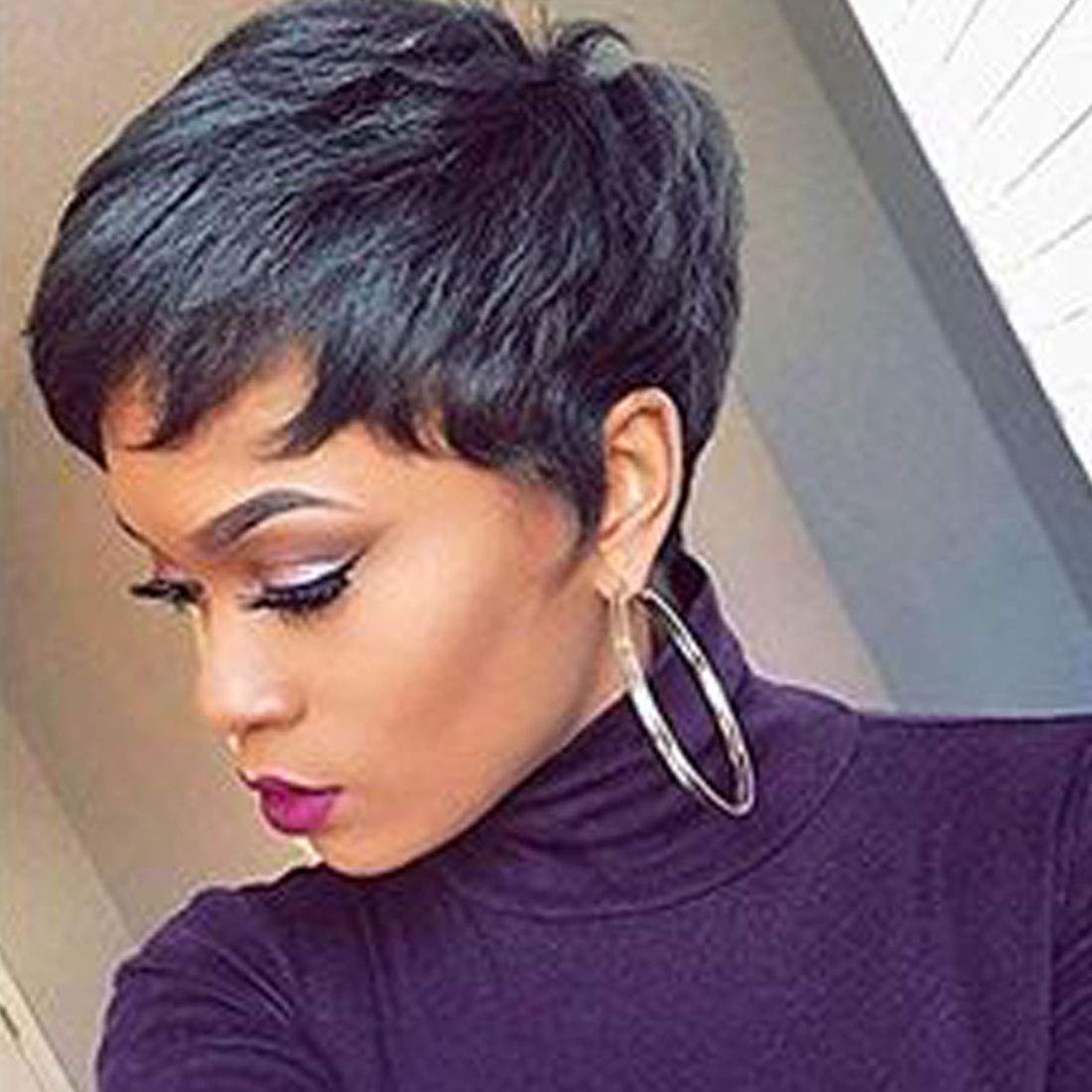 Short Human Hair Pixie Cut Wigs Boy Cut Wigs for Black Women Short Straight Wigs