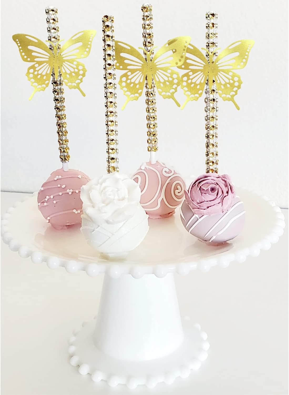 Glitzernde Apfelstäbchen-Set – 24 Stäbchen, 30 Beutel, 22 M Band, Lila, Für DIY-Karamelläpfel & Partys