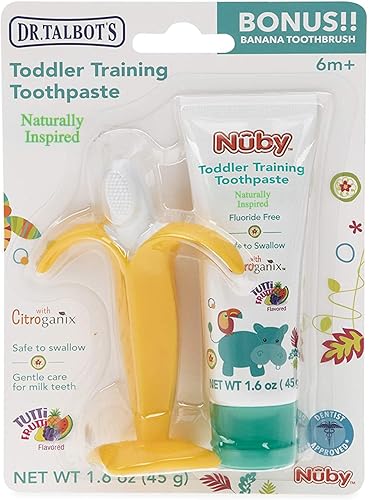 Miniatura 6 de Dr Talbots Pasta de dientes de entrenamiento para niños pequeños naturalmente inspirada en Citroganix con cepillo de dientes incluido azulverde 16