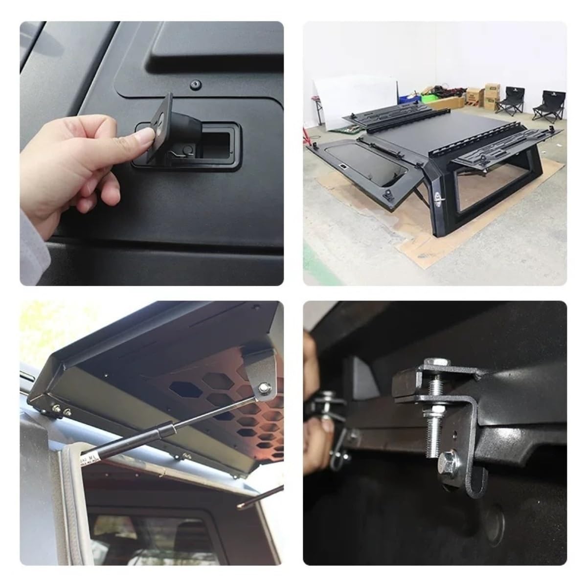 Tonneau-Abdeckung, Pickup-Überdachung, Camper-Hardtop, Truck-Topper, Bettkappe, Aluminium-Überdachung, kompatibel mit RAM 1500 REV PHEV RHO 2025, 5,7', Zubehörabdeckungen for LKW-Betten(RHO