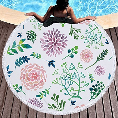 Violet Mist Microfiber Beach Towels Oversized Round Hawaiian Beach Blanket Sand Free Quick Dry Hippie Boho Circle Bath Towel Absorbent Tropical Meditation Rug Yoga Mat Throw Fringe Tapestry 60" F #TOP1