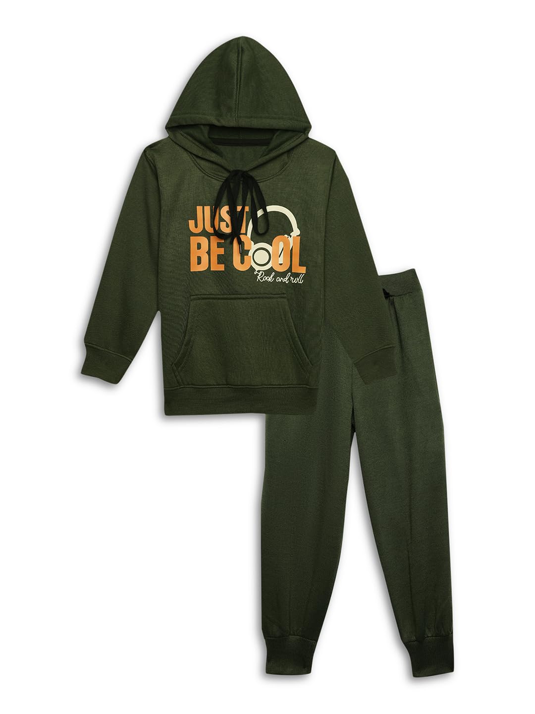 Mack Jonney Printed Hooded Cotton Fleece Tracksuit Co-Ord Set for Kids-MACK38112