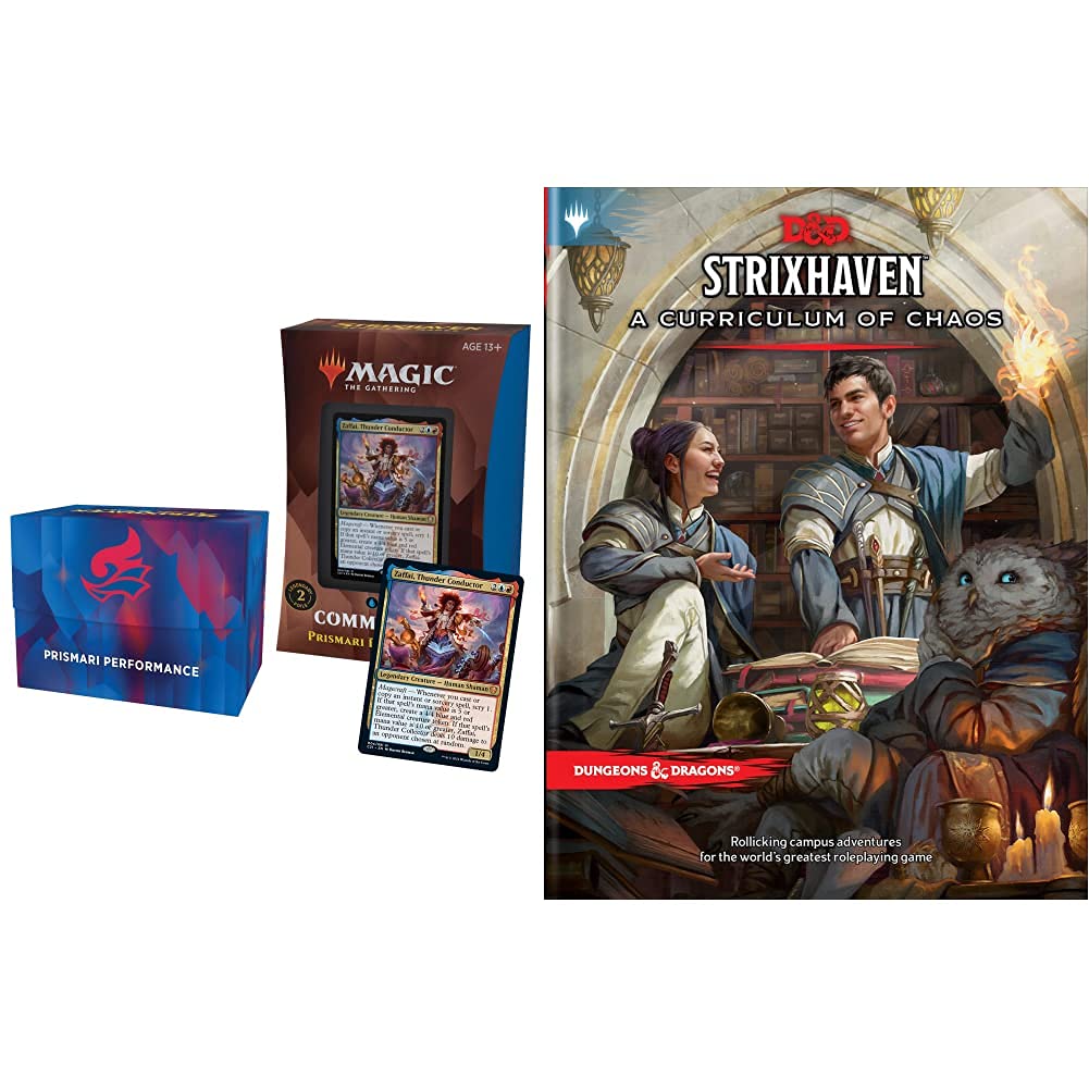 Amazon.com: Magic The Gathering Bundle of 1 STX Prismari Performance MTG  Deck + Curriculum of Chaos (D&D/MTG Adventure Book) : Toys & Games