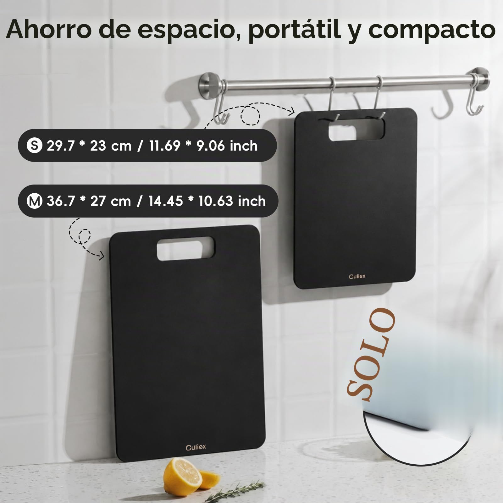 Tabla de Cortar de Fibra de Madera, Juego de 2 Wood Chopping Board, Apto para Lavavajillas, Alta Densidad, No Tóxico, Libre de BPA, Base Antideslizante, Ideal para la Cocina y Como Regalo