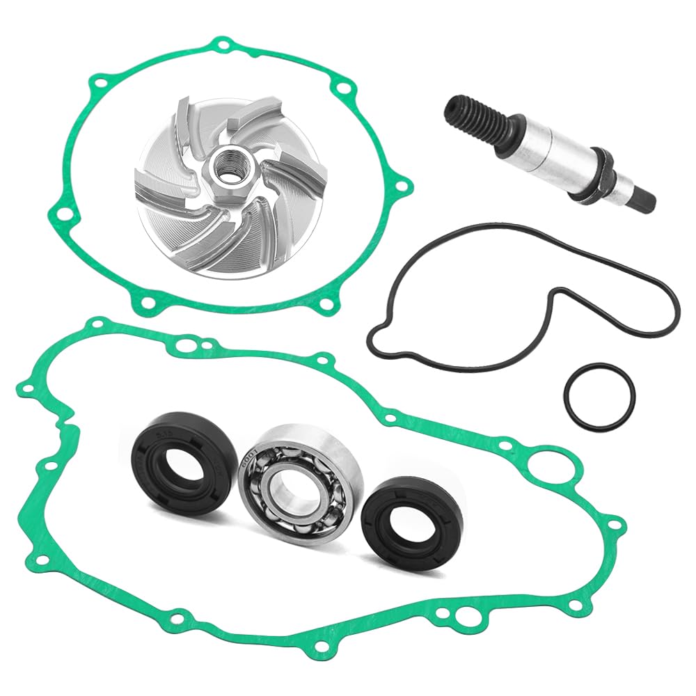 Kit de reparación de bomba de agua para Yama-ha YFZ450 2004-2013 Impulsor, Rodamiento, Eje, Junta, O-Ring 5DJ-12451-00-00 93102-11008-00 93102-12321-00