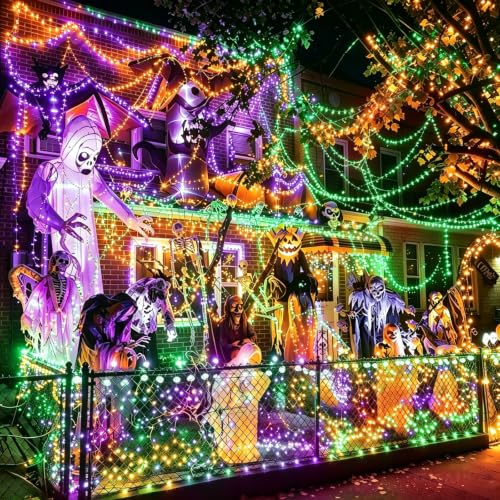25FT Orange Purple Green Halloween String Lights, 50 LED Commercial Grade Plug In Mini Lights, Waterproof Connectable Indoor Outdoor halloween Lights for Fall Decor, Christmas, Party, Bedroom - Image 6