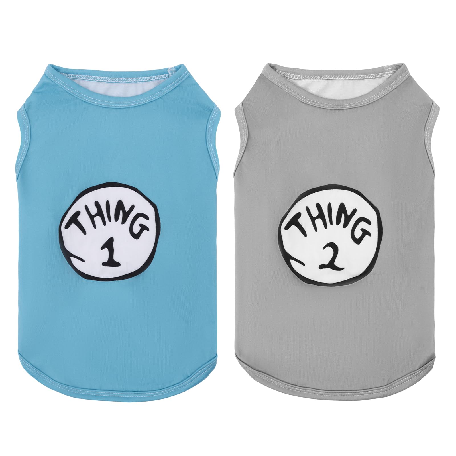 CuteBone Dog Shirts 2-Pack Soft Pet Clothes Breathable Summer Vest for Small Puppy and Stretchy Cat Apparel 2BX20XL-D