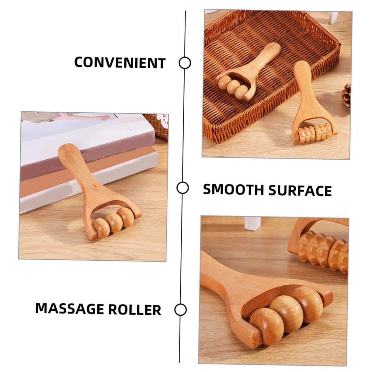 HAPINARY 2pcs Foot Massage Tools Held Neck Neckbud Massage Roller Foot Tools Roller Wood Massage Tools Leg Roller Massage Stick Scroll Wheel Wooden