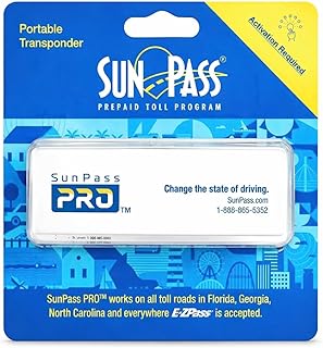 SunPass PRO Portable Toll Transponder – Prepaid Toll Pass for Florida & 21 States | Works with E-ZPass | Easy Install | No Monthly Fees | Travel Smart Across USA