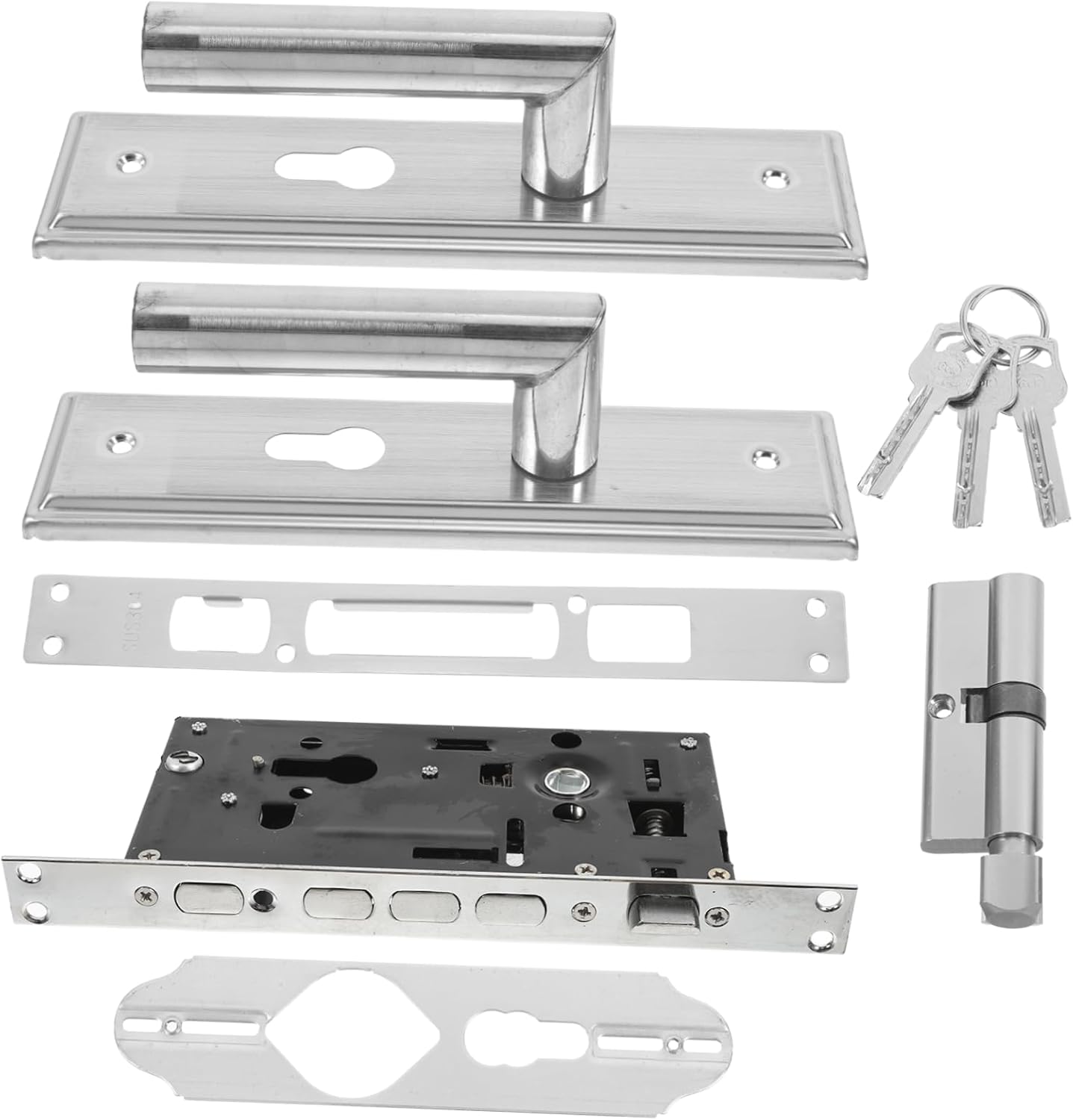 Gadpiparty Door Knobs Interior Stainless Steel Handle Lock Storm Door Lock Set Modern Design Easy Installation Part