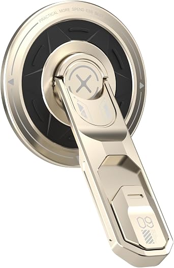 360 rotating magnetic phone holder, made of aluminum alloy, lightweight and portabl, with a press-type buckle design for an ultra-thin stand, suitable for all smartphones including iPhone and Samsung