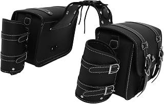 MAGICLULU Motorcycle Hanging Bag Pair PVC Leather Side Saddle Bag