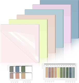 Transparent Sticky Notes 8 Pads - Moseem Sticky Notes 620 Pieces Self-Stick Note Translucent Self Adhesive Removable Clear Sticky Notes for Students, Reading, Learning, School and Office Annotating