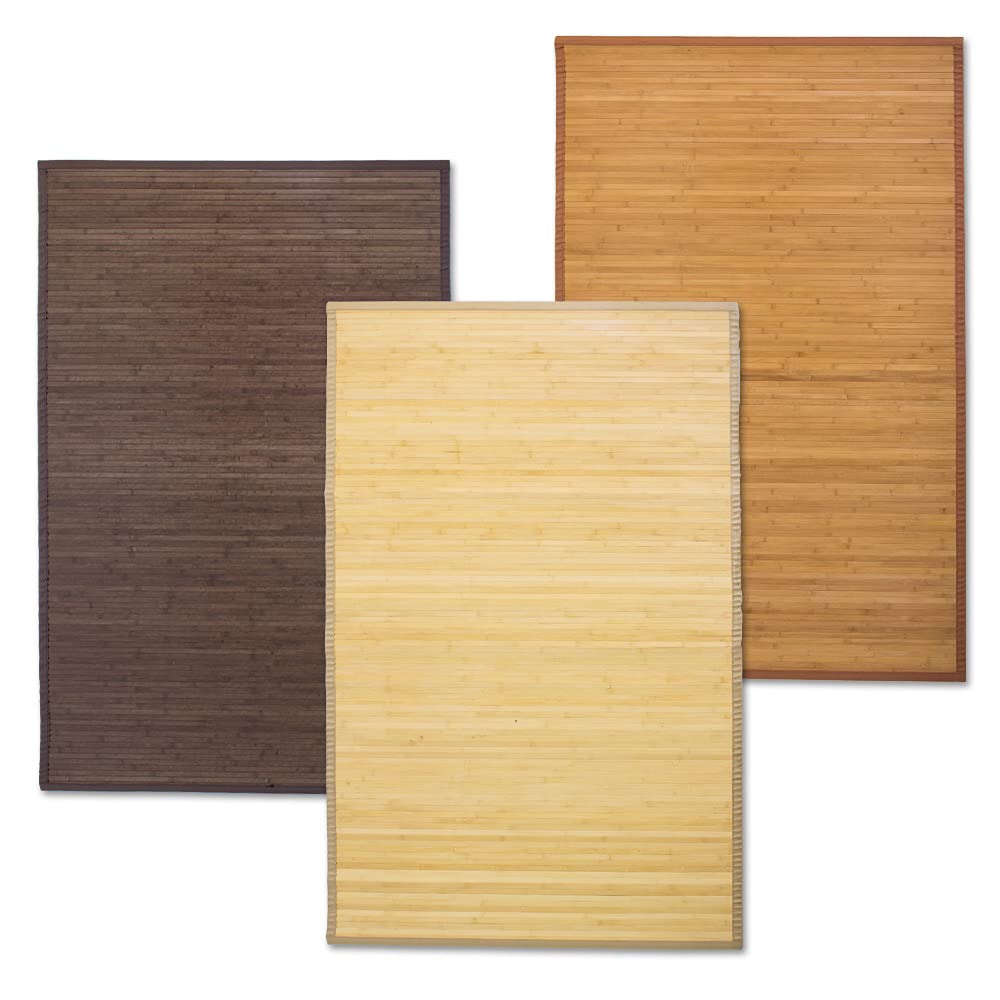 Homestyle4u Tapis Tapis en Bambou, Marron, Simple