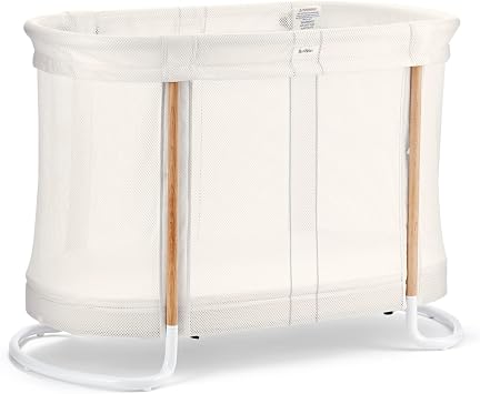 BabyBjorn Baby Crib 2-in-1 Crib and Bassinet with Mesh Safety Siding Mattress and Organic Fitted Sheet Included