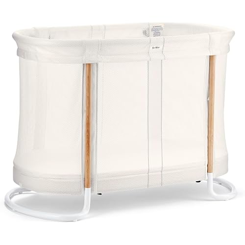 BabyBjörn Baby Crib 2-in-1 Crib and Bassinet with Mesh Safety Siding Mattress and Organic Fitted Sheet Included