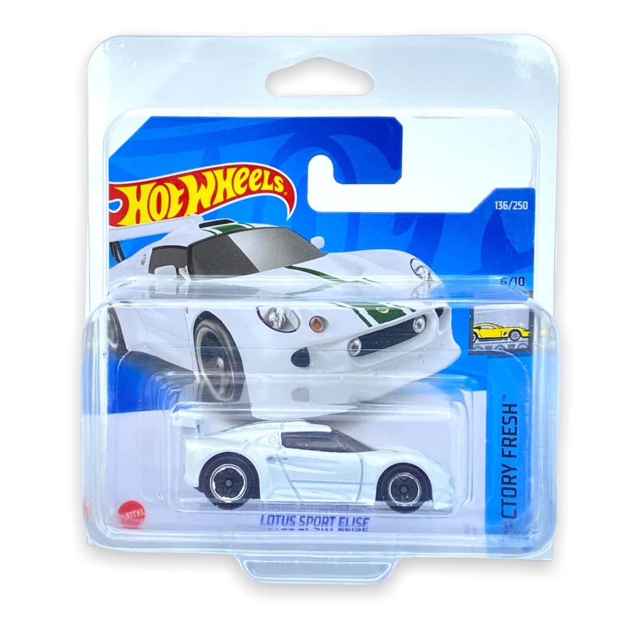 Hot WheelsLotus Sport Elise (White) 6/10 Factory Fresh 2022-136/250 (Short Card) *** COMES IN A KLAS CAR KEEPER PROTECTIVE COLLECTORS CASE *** HCW31
