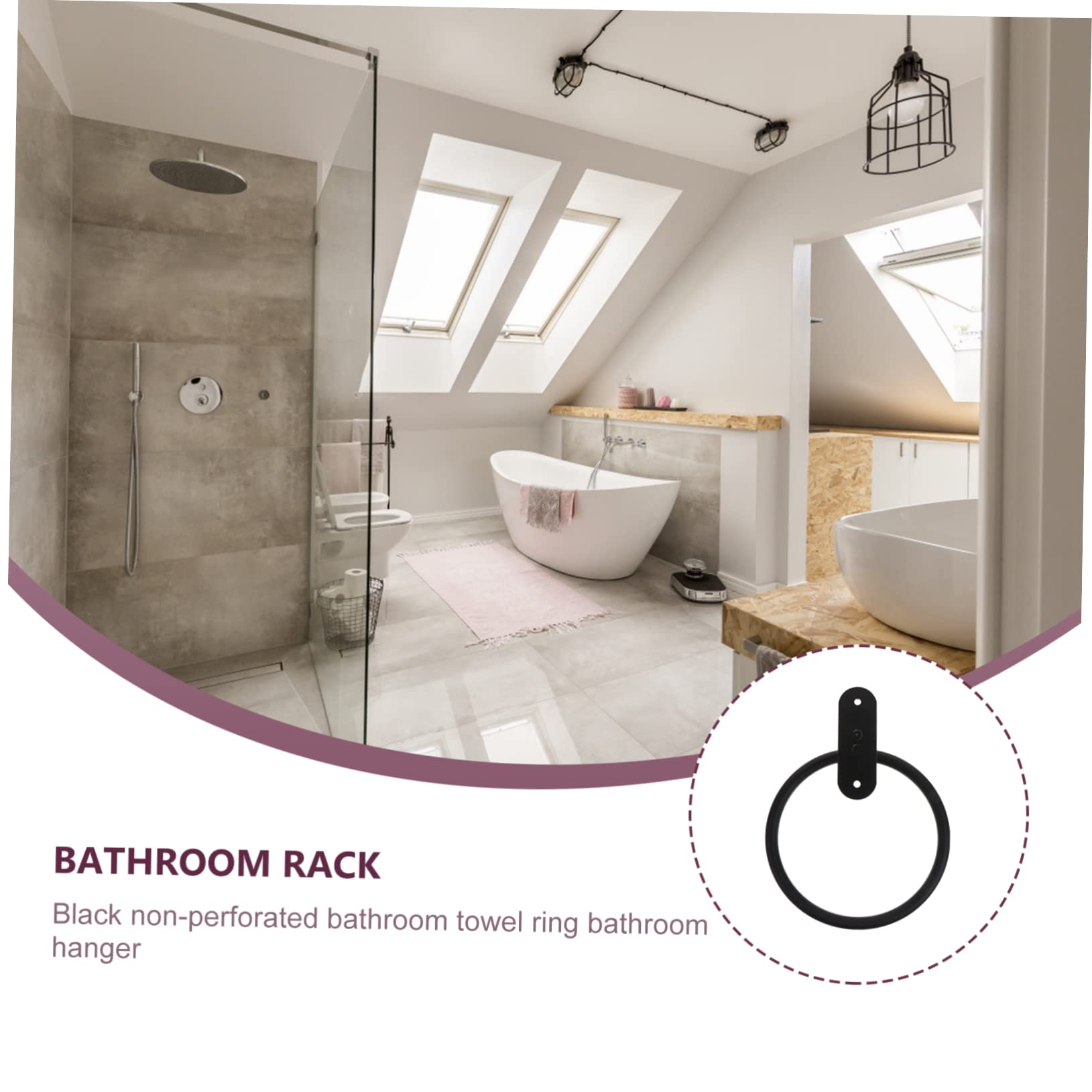 TEHAUX 2sets Portasciugamani Inossidabile Design e Non Perforante Facile Installazione Accessorio Per e Risparmiare