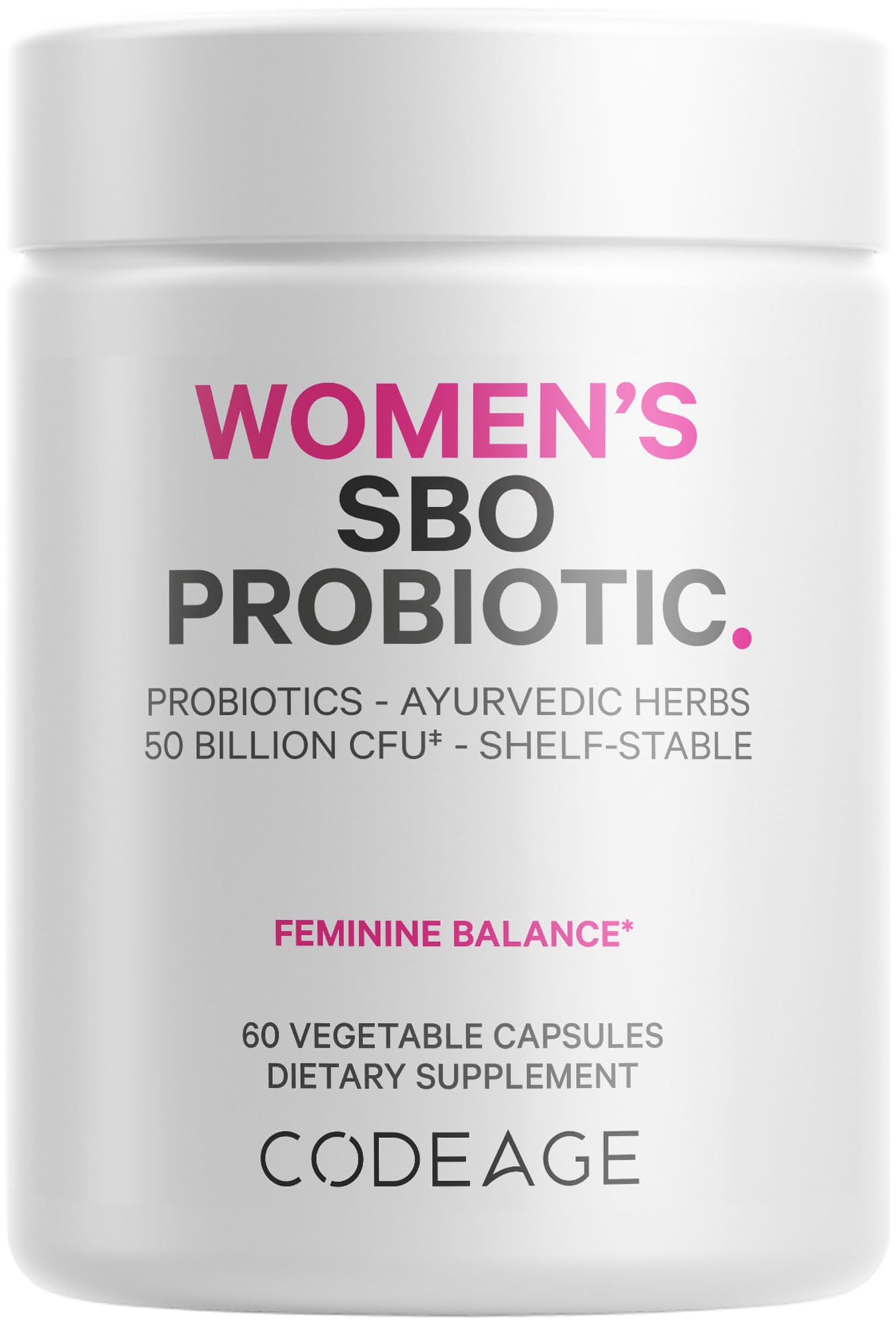 Women’s Probiotics Supplement - 50 Billion CFUs - SBO Probiotics & Prebiotics - Cranberries - Feminine Health - Fermented Botanical Blend, Whole Food Supplement - Vegan, Non-GMO - 60 Capsules