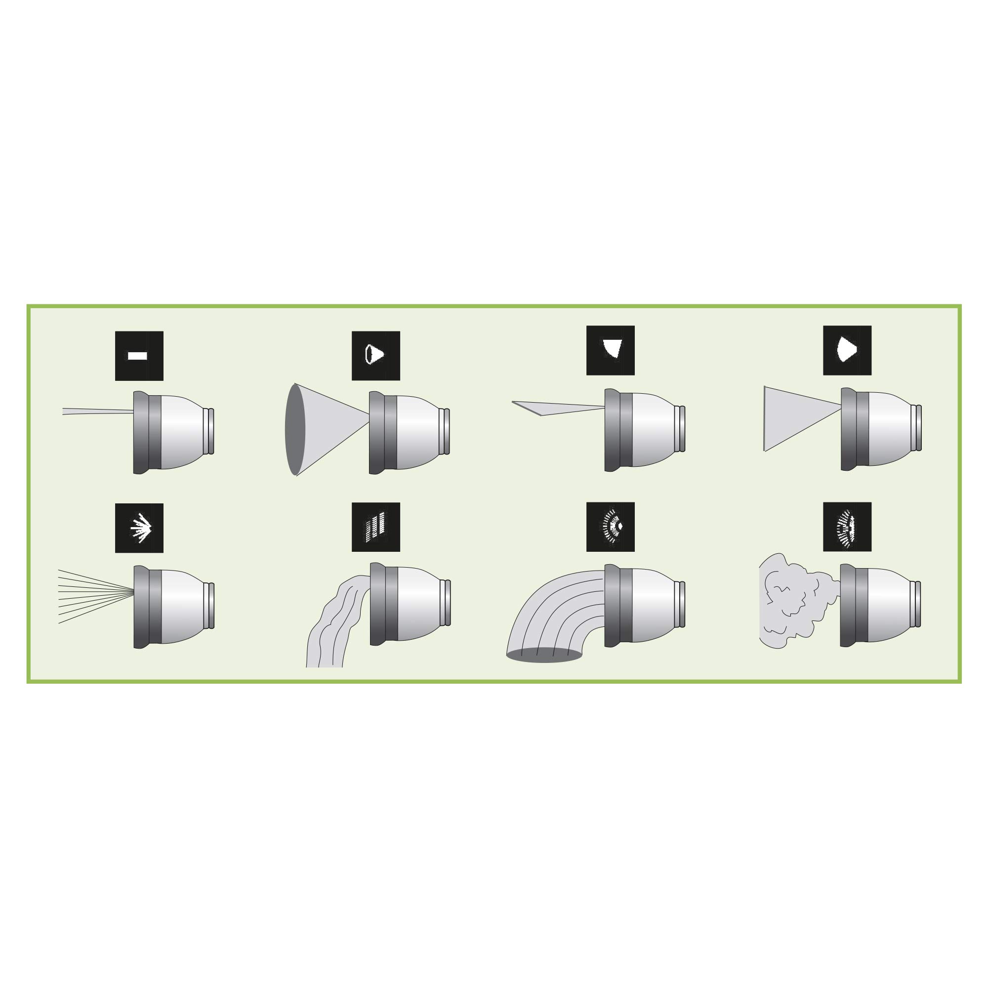 Ribiland Pistolet d'Arrosage Multifonction en Laiton 8 Types de Jets Beige