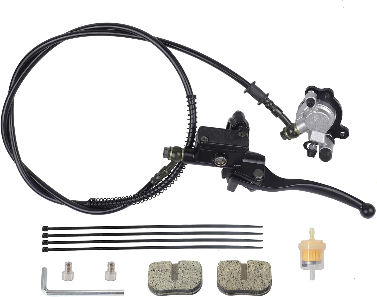 Hydraulic Brake System kit with 50 inch Hose Tube Compatible with Baja Doodle Bug DB30R Mini Bike 212CC,SX500 Razor Electric dirt bike 79cc 97cc 100cc Go Karts