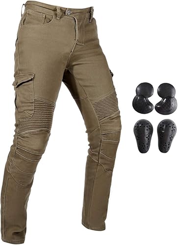 Miniatura 2 de Winter Plus - Pantalones de terciopelo para hombre, pantalones de motociclismo, pantalones de carreras de motocross, blindados CE (L32  cintura 35
