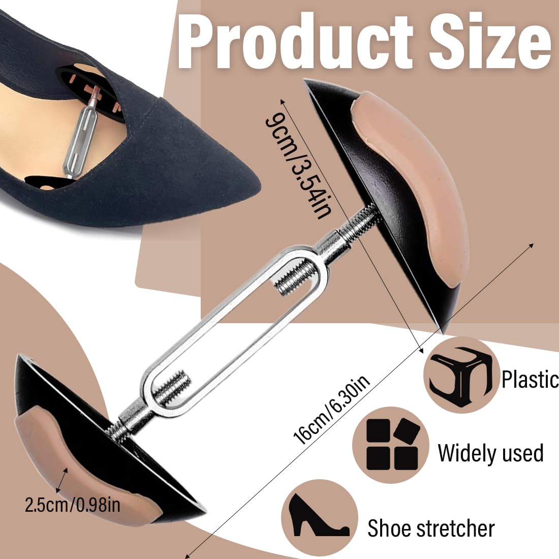 Hormas para zapatos Extensiones de zapatos para hombres y mujeres, paquete de 2, ensanchadores de zapatos profesionales, extensiones ajustables para zapatos y botas